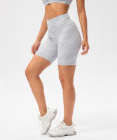 SHINBENE Pantalones Cortos de Deportista de Nylon Impresión Camo Cintura Alta Sin Costuras - details 11