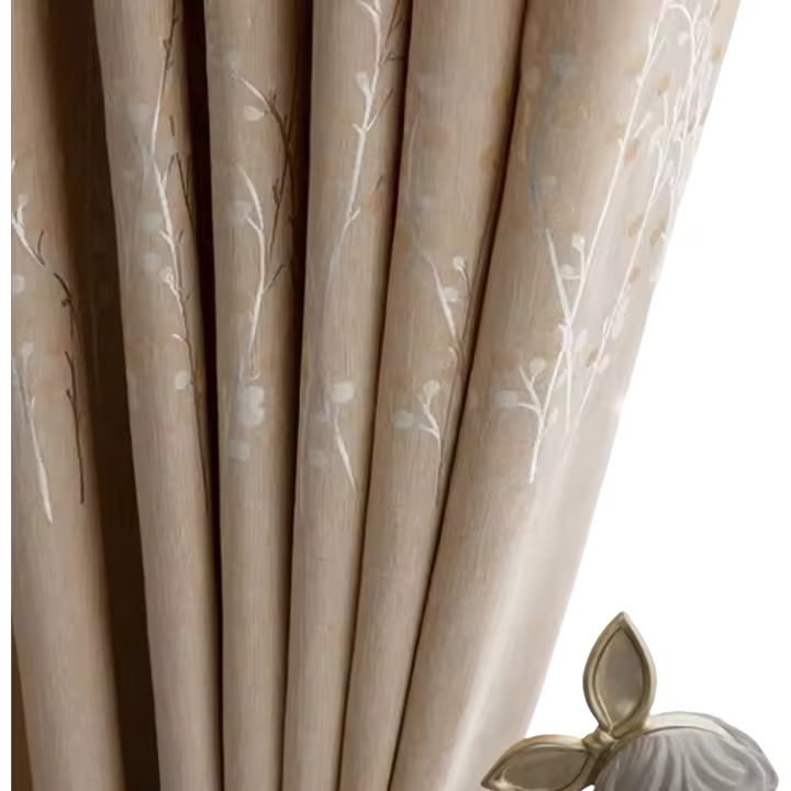 Cortinas De Jardín Amarillas Cremosas Para Dormitorio Y Sala De Estar Con Diseño Jacquard Gruesas Para Sombreado - 1