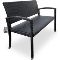 Mueble de Terraza Exterior Terraza 2 Sillas Poliratán Resistente a la Intemperie 320Kg Negro - details 0