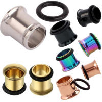 2 uds ensanchador expansor oreja 1,6-10mm joyería piercing del cuerpo punk Acero inoxidable flare carne túnel oído tapones túnel - details 1