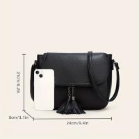 Bolso cruzado elegante y minimalista Cuero sintético, cierre con cremallera, mantenimiento fácil, estilo urbano, duradero Ideal para mujeres y mamás - details 8