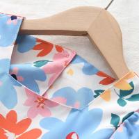 Novedad de verano, niñas de estilo campestre de moda, vestido floral colorido de manga corta para niñas de 3 a 7 años - details 1