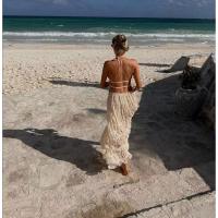 Conjunto de Dos Piezas para Mujer Verano 2025 TOP Cruzado con Espalda Descubierta y Falda Larga Fluida Estilo Y2K para Playa, Fiestas o Looks Diarios Tejido Transpirable y Exclusivo en Miravia - details 3