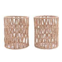 Paquete de 2 pantallas de lámpara de ratán, repuesto de pantallas de lámpara tejidas a mano de 5,9 x 5 pulgadas para lámparas de pie, luz colgante - details 0