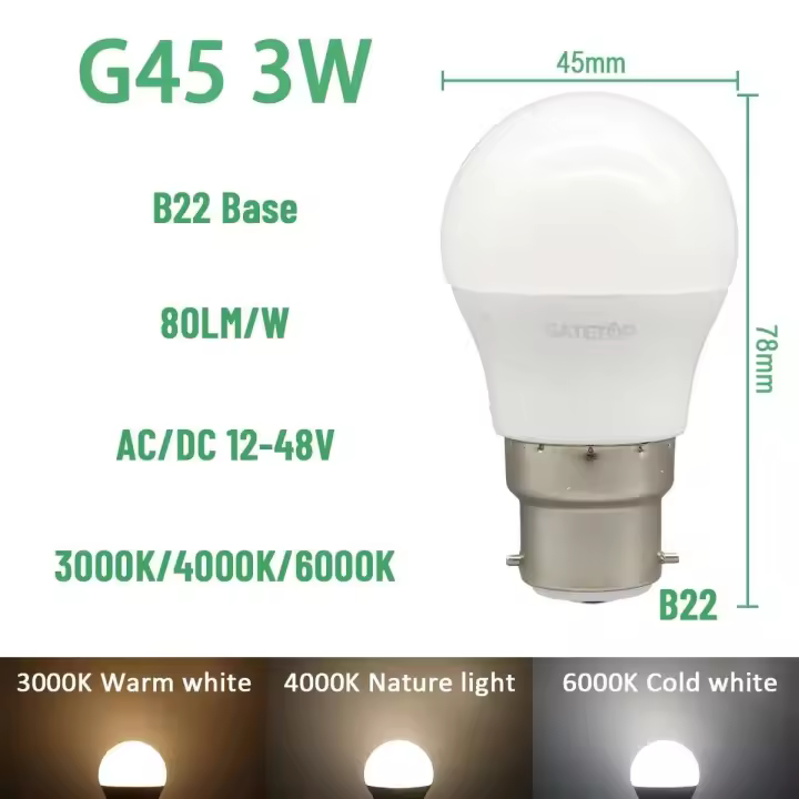 Bombilla LED de Baja Voltaje 10PCS E27 B22 DC AC 12V-85V Luz de Foco Cálida y Fría Sin Parpadeo - 1