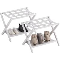 Maletas, Portaequipajes Bambú con 5 correas, Reposa Maletas para Hogar Hotel, Soporta hasta 60kg (2, Natural) - details 8