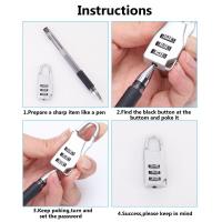 Protector de código de combinación para diario, candado de Metal para maleta de viaje, herramienta de seguridad para equipaje, candado con contraseña, de 3 dígitos Dial, 1 piezas - details 11
