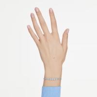 Swaroski-pulsera de cristal de Plata de Ley 925, pulsera de cadena de tenis con circonita cúbica azul, regalo de joyería ajustable para mujer ﻿ ﻿ ﻿ ﻿ - details 2