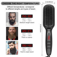 Fast Heating Anti Scald Beard Straightening Comb for Men Professional Hair Styling Straightener Brush for Women Auto Shutoff - details 16