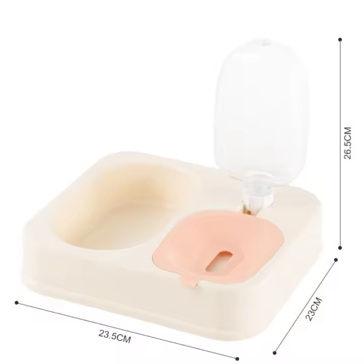 Dispensador de agua y comida de Gato de plástico, botella portátil de gran capacidad para fuente de mascotas, cuenco multiusos, bebedero para perros y gatos engrosado - 1