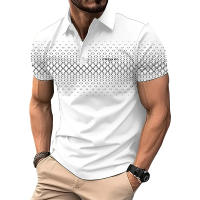 Camisa Polo Hombre Verano Manga Corta Moda Ajustada Deporte Botones Impresión 3D Digital Negocios Camisas Tops Transpirables - details 1