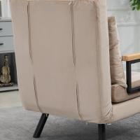 Silla plegable tapizada en terciopelo con respaldo ajustable de 5 niveles y cojín acolchado para oficina - details 4