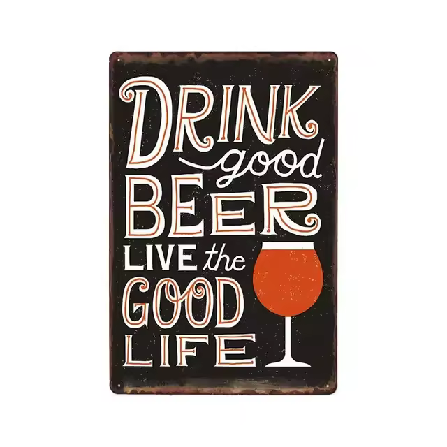 Cartel de hojalata de Metal Vintage para decoración de pared, placa de Arte de cerveza, Pub, taberna, placas decorativas Retro, 20x30 CM - 1