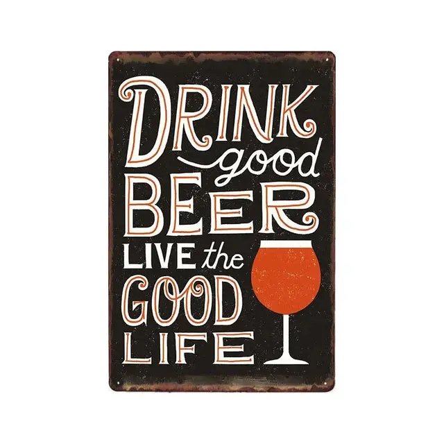 Cartel de hojalata de Metal Vintage para decoración de pared, placa de Arte de cerveza, Pub, taberna, placas decorativas Retro, 20x30 CM - 1