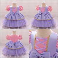 Vestido de princesa Cosplay de jazmín Bella Durmiente de melocotón de Alicia para niñas, disfraz de regalo de cumpleaños, vestido de fiesta de Halloween para niños - details 16