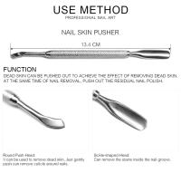 KADS Empujador de cutículas de acero inoxidable, herramienta de manicura de doble cabezal, removedor de piel muerta, 1 piezas - details 2