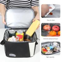 Bolsa de almuerzo aislada, bolsas de almuerzo grandes para mujeres y hombres, bolsa de almuerzo reutilizable con correa de hombro ajustable - details 7