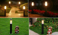 Lámparas de acero inoxidable modernas para césped, luz Led negra para exteriores, resistente al agua, para camino de jardín y paisaje, 45cm, 60cm - details 9
