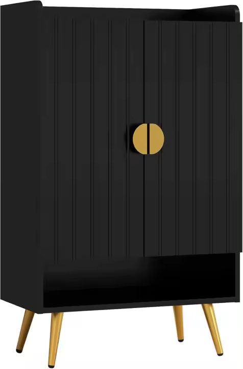 Zapatero Estrecho con 2 Puertas Mueble de Zapatero Ajustable para 15 Pares de Zapatos Blanco - 1