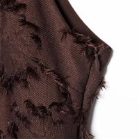 Vestido corto de línea A con cuello redondo y tela texturizada sin mangas para mujer, novedad de verano 2025 - details 3