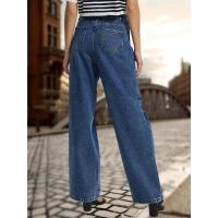 Vaqueros de pierna recta de cintura alta para mujer, pantalones vaqueros rasgados elegantes y elegantes, nd 2025 - details 3