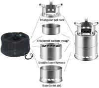Estufa portátil de acero inoxidable para acampar al aire libre, estufa de leña ligera, cocina de Picnic, herramientas de viaje y aventura - details 2