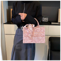 Bolso de Mano Impreso de Estilo Nacional para Mujeres Bolso de Oficina de Gran Capacidad Versátil para Primavera/Verano - details 6