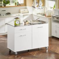 FKW47-W Carrito de Servir Carrito Auxiliar Cocina estantería de Cocina Carrito de Cocina móvil 100 x 92 x 45 cm Blanco ES - details 46