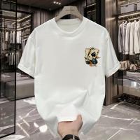 Camiseta gráfica para hombre: camiseta informal de verano de talla grande con ajuste holgado con controladores de juegos de dibujos animados y estampado de llamas, camiseta de cuello redondo lavable a máquina para vacaciones y atuendo informal, camisa par - details 3