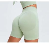 Pantalones cortos deportivos de Yoga sin costuras para mujer, pantalones de chándal de tres cuartos de cintura alta de melocotón, Multicolor, ropa cómoda de secado rápido para Fitness y Yoga - details 11