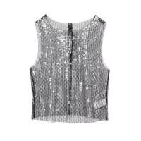 OUWU- Chaleco de lentejuelas para mujer, top corto sin mangas, top elegante, tops cortos translúcidos sin mangas, chaleco elegante 2025 - details 1
