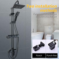 Traje de ducha de baño negro, sistema de ducha de bañera colgante de pared, traje de ducha presurizada de agua de lluvia, juego - details 1