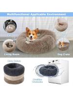 Cama redonda y esponjosa para perro, casa supersuave de felpa para gato, nido cálido para invierno, 40-90cm - details 4