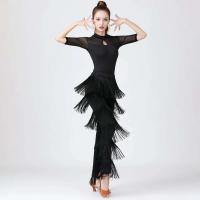 Top mujeres latinas, entrenamiento básico TRE para niñas, trajes de salón, baile de samba, tango, flamenco, camiseta de práctica de baile, 2024 - details 9