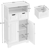 Dos Cajones Armario de Baño de Madera Mueble Auxiliar de Cocina con Estante Ajustable para Salón - details 2