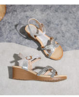 Nuevas sandalias de moda con diamantes de imitación, versión coreana, plataforma y tacón de cuña para mujer - details 47