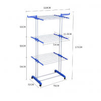 Colgador Vertical con ruedas, Percha de tres capas, Percha plegable, Percha extraíble - details 9