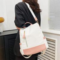 Mochila impermeable de tela Oxford con costuras para mujer, antirrobo, cremallera trasera, mochila escolar para niñas, mochila informal de viaje de un solo hombro - details 9