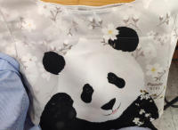 De dibujos animados lindo panda gigante bolsa de mano diseño de nicho versátil bolsa de hombro de gran capacidad bolsa de compras floral respetuosa con el medio ambiente - details 3