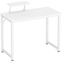 Mesa de ordenador de 100 cm, mesa de trabajo con estante, robusta y fácil de instalar, madera y metal, diseño moderno, estilo industrial - details 20