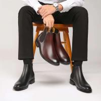 Zapatos de vestir de caña alta estilo cuero Botines de hombre Chelsea casuales de moda - details 6