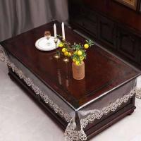 Mesa de comedor bordada para café, té, hule impermeable, tapete rectangular, cubierta de mesa de PVC transparente para exteriores - details 1