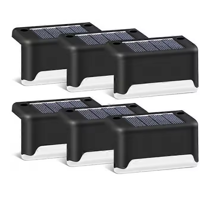 Juego de 4 luces solares para exteriores para escalones de patio y escaleras Luces solares para exteriores para vallas y escalones de patio - 1