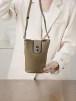 Bolso bandolera pequeño de cuero de primera calidad, estilo cubo vertical casual para teléfono móvil - details 16