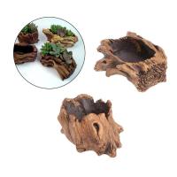 Maceta para plantas suculentas, decoración de bonsái con imitación de madera, macetero de cemento, suministros para jardín interior y exterior - details 4