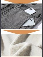 Chaqueta de algodón de línea de PANA con cremallera para hombre, cuello levantado, tendencia de negocios, ocio, a prueba de frío, engrosada, Color sólido, nueva - details 5