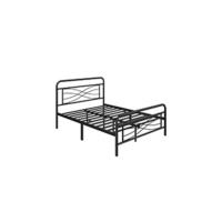135 x 190 cm Cama Individual Doble de Metal para Adultos Gran Espacio Moderna Lamas Blanco - details 14