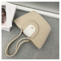 Bolso de mujer de gran capacidad, bolso de mano portátil con bandolera, bolso tejido de paja - details 19