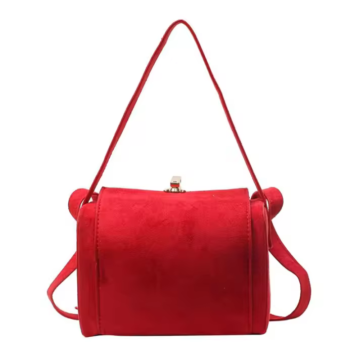 Bolso de mano rojo de Año Nuevo, bolsa cuadrada pequeña versátil de gama alta, bolso cruzado pequeño, moda de otoño e invierno, 2024 - 1