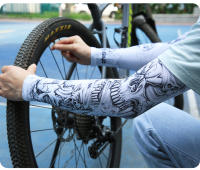 Mangas de brazo deportivas de seda de hielo, licra, tatuaje, manguito de protección UV transpirable, correr al aire libre, ciclismo, Fitness, manga de brazo de secado rápido - details 11